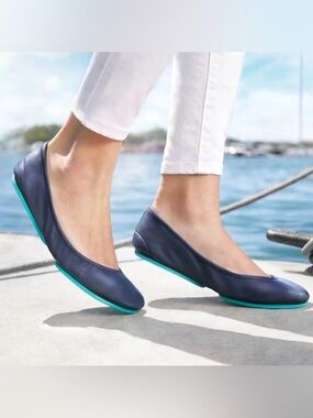 TIEKS By Gavrieli California Navy Blue Flats